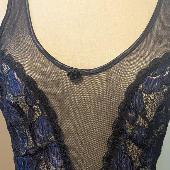Vintage Dress Lace Mesh Whimsigoth Dark Romance Coquette Glam Lingerie Nightgown - Picture 6 of 7